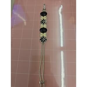 Vintage NAPIER SLIDING charm Silver Tone bracelet